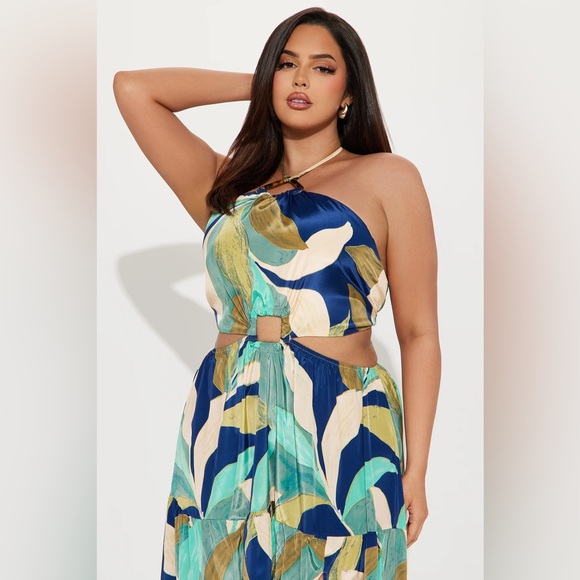 Beach Talking Satin Maxi - Picture 2 of 3